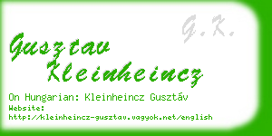 gusztav kleinheincz business card